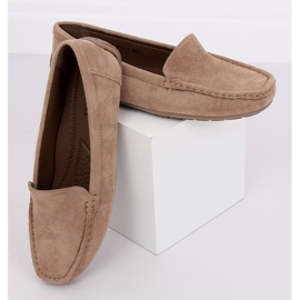 Mocassins femme beige R812-1 Kaki brun multicolore 2