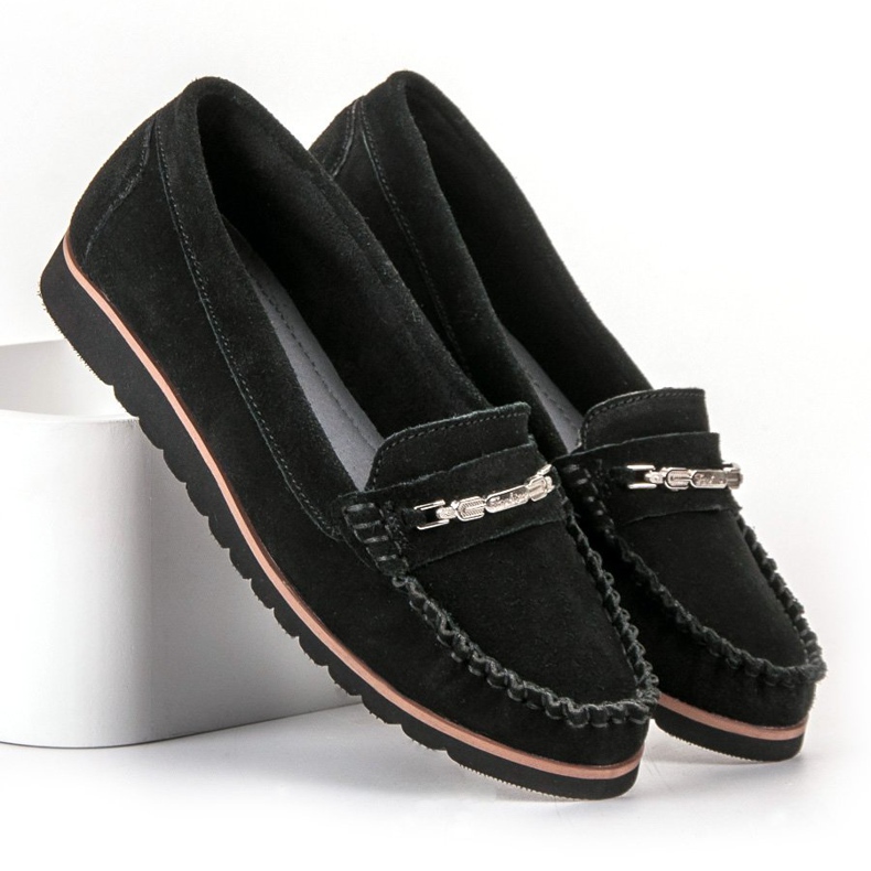 Filippo Mocassins en cuir confortables le noir 1