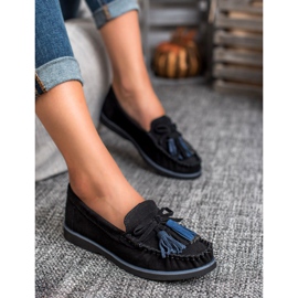 Filippo Mocassins En Cuir À Franges le noir 2