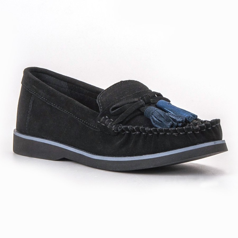 Filippo Mocassins En Cuir À Franges le noir 1