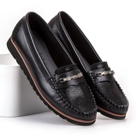 Filippo Mocassins en cuir confortables noir 1