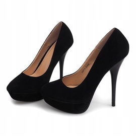 Talons En Daim Sur La Plateforme S3477-4 Noir le noir 3