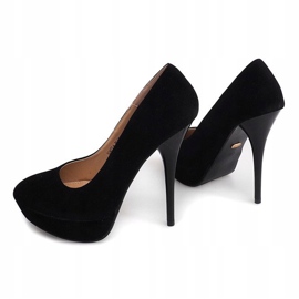 Talons En Daim Sur La Plateforme S3477-4 Noir 1