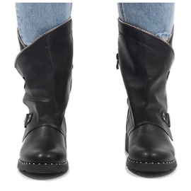 Boots noires à clous JLA06 2