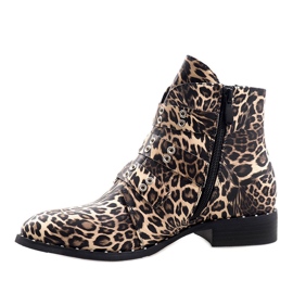 Bottines léopard fermées par des boucles 7-X7185C le noir multicolore 2
