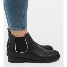 Bottes isolées noires avec une bande élastique 1003-PA le noir 3