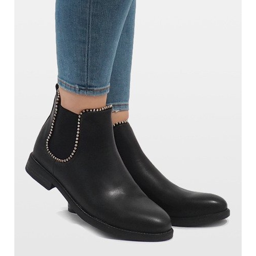 Bottes isolées noires avec une bande élastique 1003-PA le noir 2