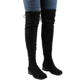 Bottines femme en daim 8926 le noir 1