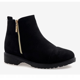 Bottes isolées en daim noir SJ1819-1 le noir 1