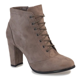 Bottines en daim kaki sur le montant JA161 multicolore 1