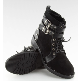 Bottines à lacets noires L3382 Noir 1