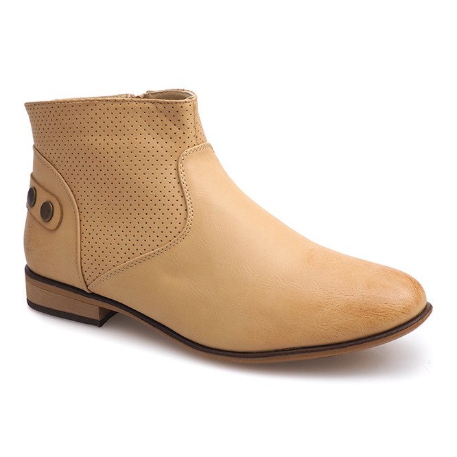 Bottines élégantes, chaussures CM06 Beige 1