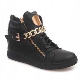 Baskets Montantes Avec Fermeture À Glissière 3346 Noir le noir jaune 1