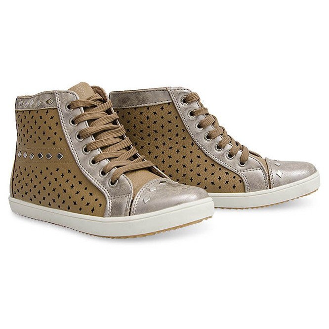 Sneakers Montantes Avec Clous G (3) Camel brun 1