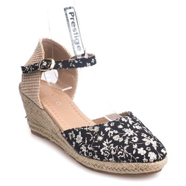 Sandales Compensées 50427 Beige le noir multicolore 1