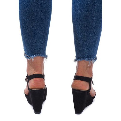 Sandales Compensées C-012 Noir 1