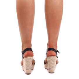Sandales Compensées Espadrilles PT1258 Noir le noir 4