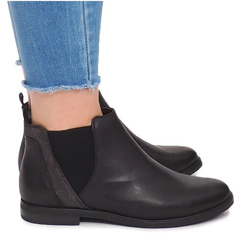 Bottines Noires Avec Gomme 951-PA le noir 1