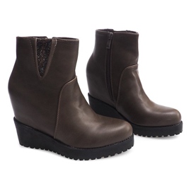 Bottes compensées 8E8505 kaki multicolore 1