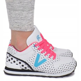 Baskets de sport B1573-4 Blanc blanche le noir multicolore 1