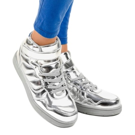 Baskets Laquées Argent XW7082 gris 1