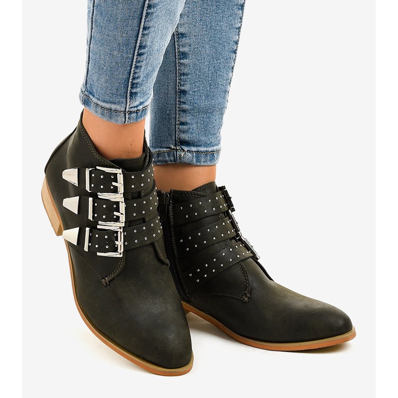 Bottes vertes avec boucle de fermeture à glissière A-263 2