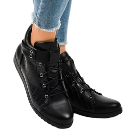 Baskets noires avec une fermeture éclair X1598-1 le noir 2