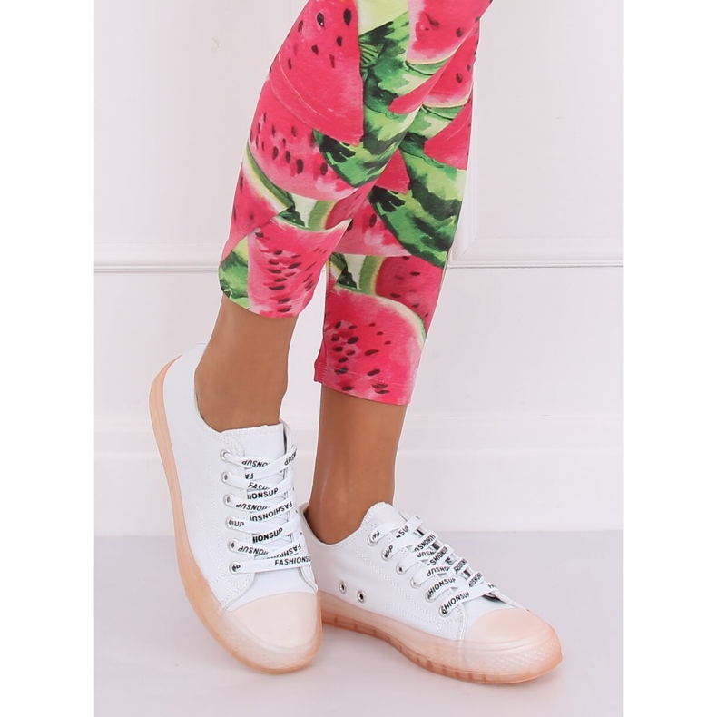 Baskets femme blanches et roses B111-2 BLANC / ROSE 1 Baskets femme blanches et roses B111-2 BLANC / ROSE 1