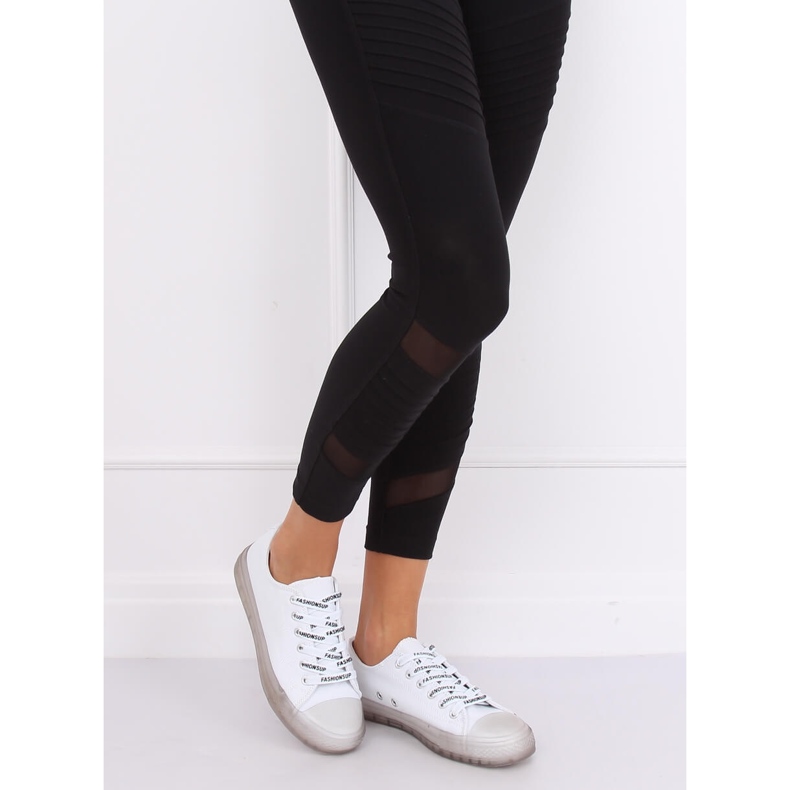 Baskets femme blanches et grises B111-2 BLANC / GRIS 1