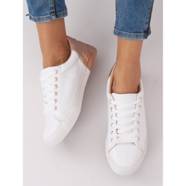 Baskets femme blanches et champagne A88-29 W-CHAMPAGNE multicolore 2