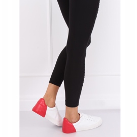 Baskets femme blanches et rouges A88-29 W-RED 2