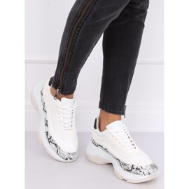 YY-02 Chaussures de sport blanches serpent blanc multicolore 1