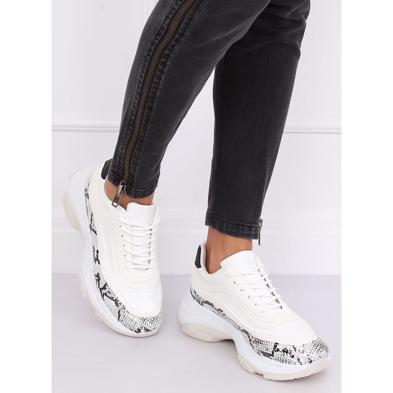 YY-02 Chaussures de sport blanches serpent blanc multicolore 1
