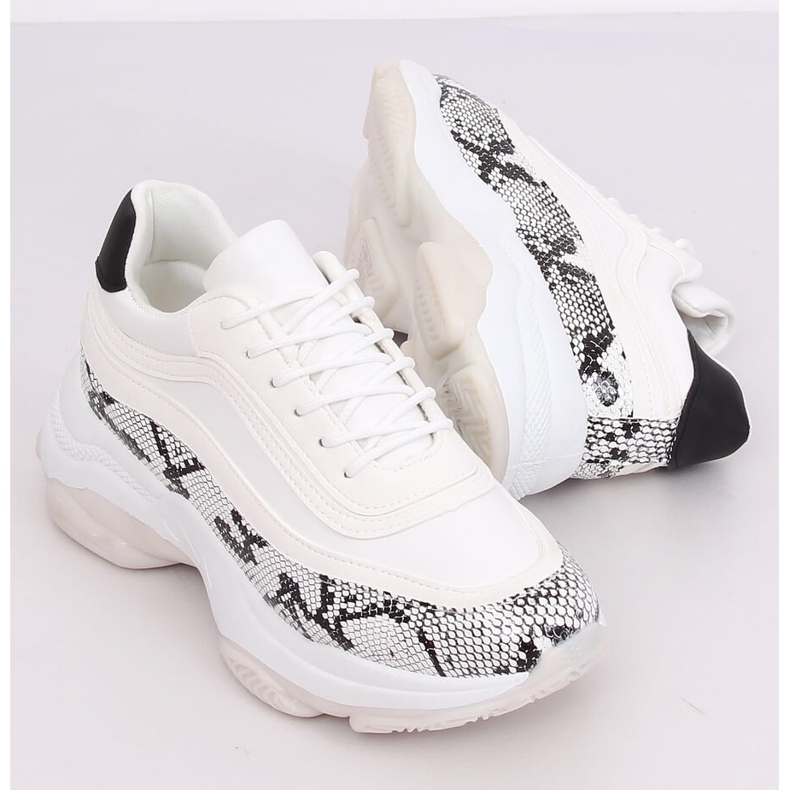 YY-02 Chaussures de sport blanches serpent blanc multicolore 2