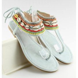 Sandales bleues avec perles 8241 L.BLUE II-GAT multicolore 1