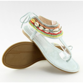 Sandales bleues avec perles 8241 L.BLUE II-GAT multicolore 4