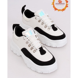 Chaussures à semelles hautes noires et blanches PF5329 Noir 1