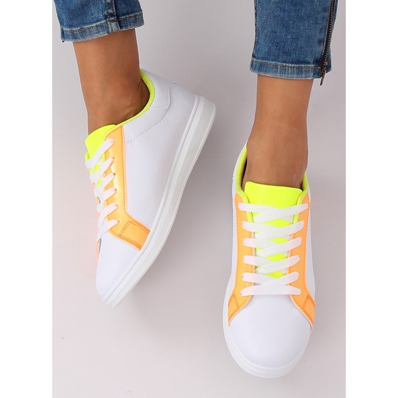 Baskets femme W-3116 Orange blanche jaune 2