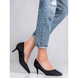 Ideal Shoes Escarpins confortables sur une épingle le noir 1