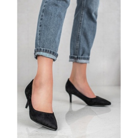 Ideal Shoes Escarpins confortables sur une épingle le noir 2