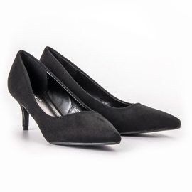 Ideal Shoes Escarpins confortables sur une épingle le noir 4