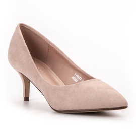 Ideal Shoes Escarpins confortables sur une épingle brun 4