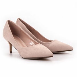 Ideal Shoes Escarpins confortables sur une épingle brun 5
