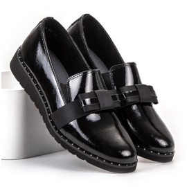 Filippo Chaussures à enfiler en cuir noir 1
