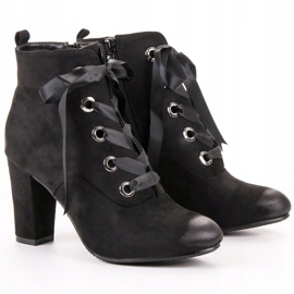 Vinceza Bottines en daim noir le noir 2