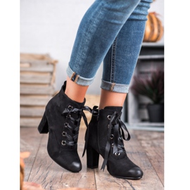 Vinceza Bottines en daim noir le noir 1