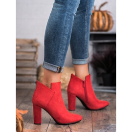 Vinceza Bottines sexy en daim rouge 1