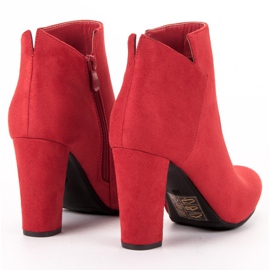 Vinceza Bottines sexy en daim rouge 3