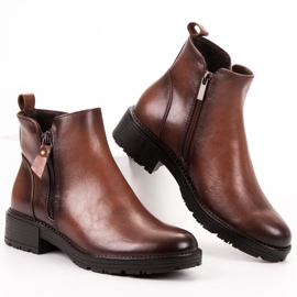 Vinceza Bottines basses avec fermeture éclair brun 1