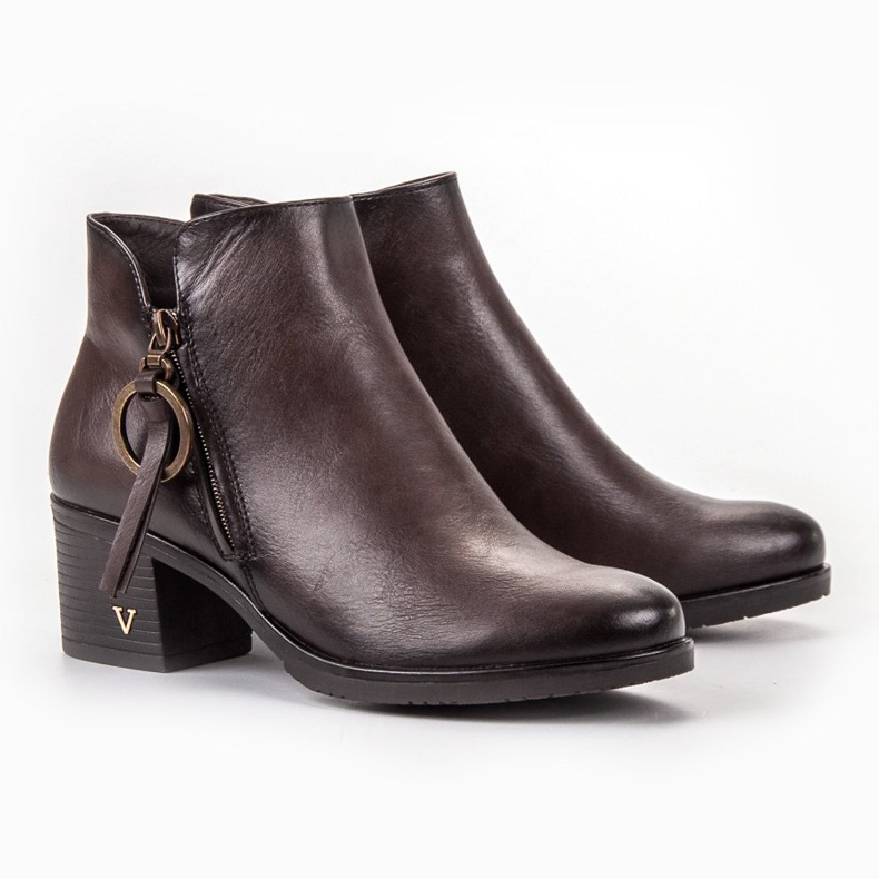 Vinceza Bottines brunes sur un poteau 1